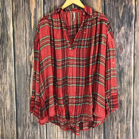 Free people red fearless love ❤️ tunic pull over - Picture 4 of 8